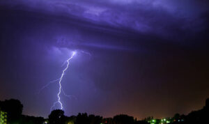 lightning strike over my city